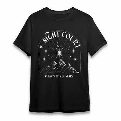 Herren Bequemes T-Shirt Herren Damen T-Shirts Oberteil Sternenklare Nacht Berg Design T-Shirt Kurz Übergröße Schwarz Baumwolle