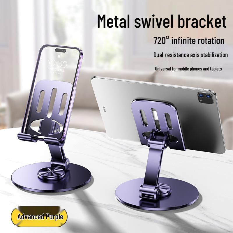 360° Rotating All-Metal Desktop Phone & Tablet Holder for Video Streaming & Binge Watching All-Metal [Tempting Purple] Desktop Stand
