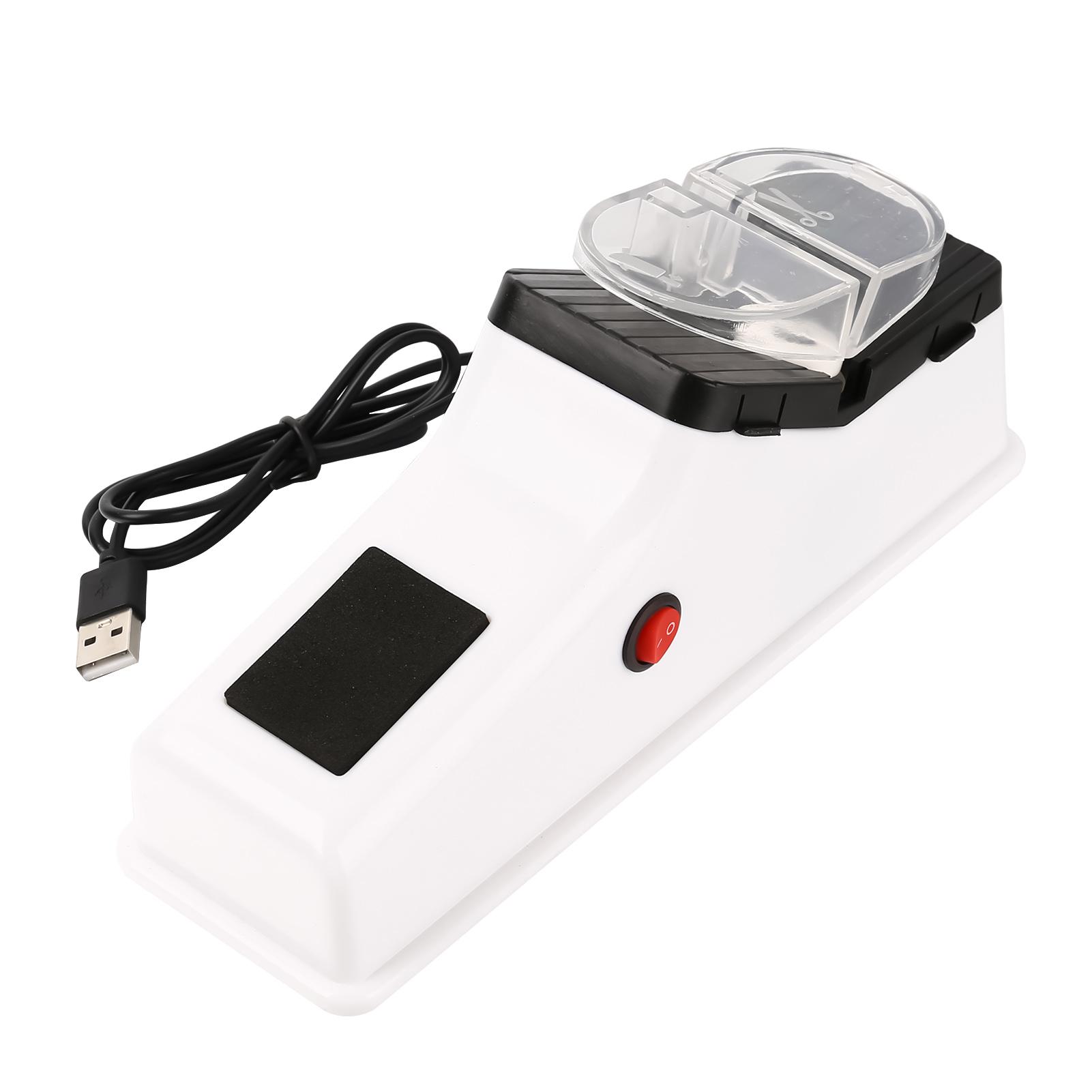 

Электрическая точилка для ножей 2-ступенчатая USB-питание Точилка для ножей с защитной крышкой для всех видов кухонных ножей для резки