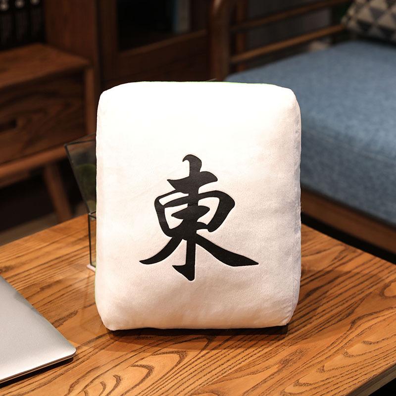 New 1pc Creative Mahjong Pillow Cushion Chinese Plush Toy Car Chair Backrest Mahjong Dice Funny Nap Pillow Sofa Home Decor Gift