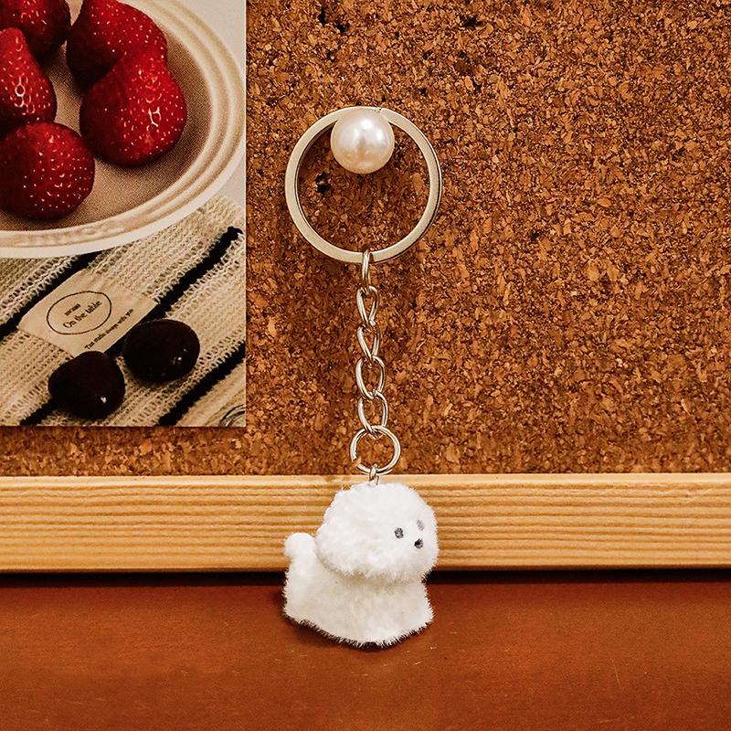 1PC Plush Playful Cartoon Soft Dog Durable Keychain Cute Pendant Exquisite Plush Gift 8.2*2.8cm