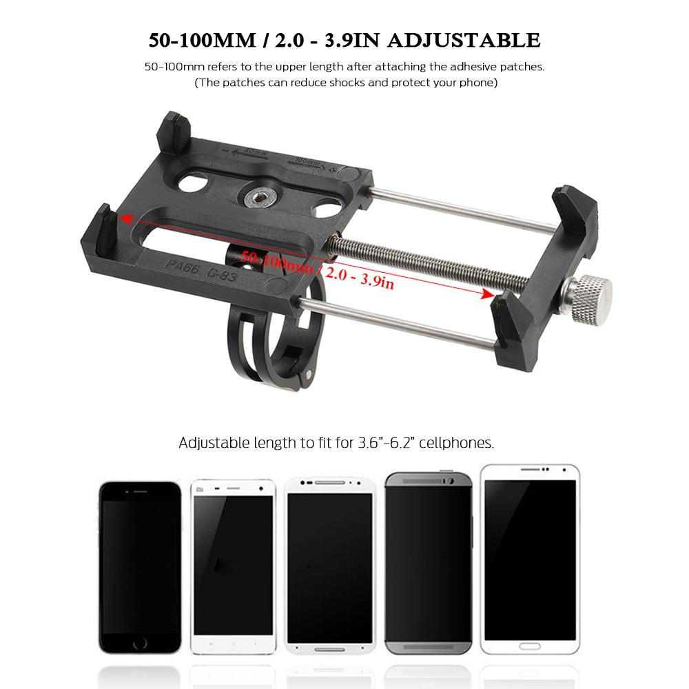 Anti Slip Bicycle Adjustable Phone Holder Mount Bracket Handlebar Clip Stand for 3.5 6.2inch Smart Mobile Phone for
