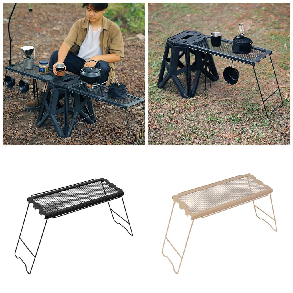 Light Weight Camping Tables Cooking Grate Overfire Desk Folding Table Outdoor Picnic Desk for Fishing Picnic Barbecue