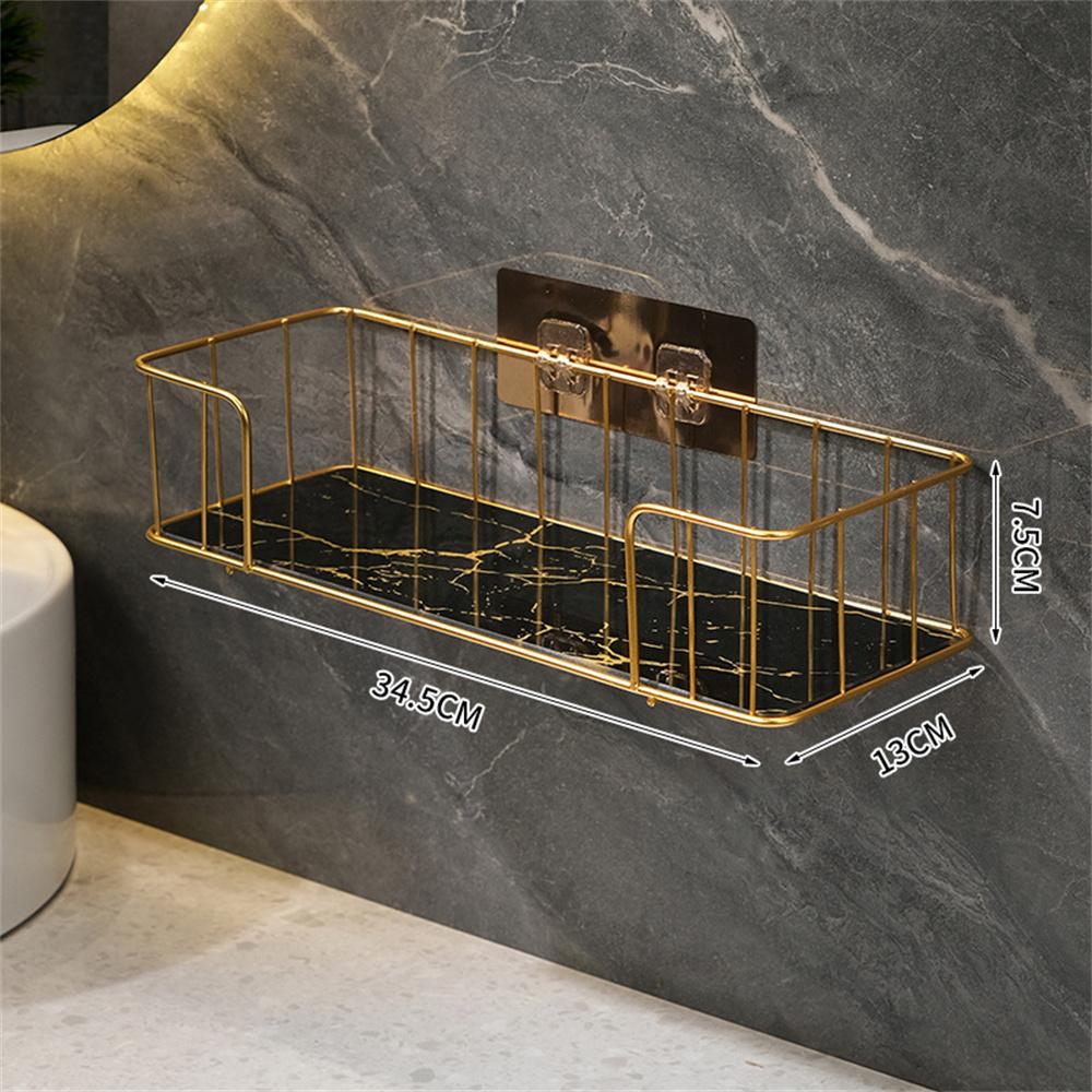 Toilet Table Wall Rack Without Punching Holes Bathroom Storage Rack Above The Toilet Marble Style Glass Plate Shelf Home Storage