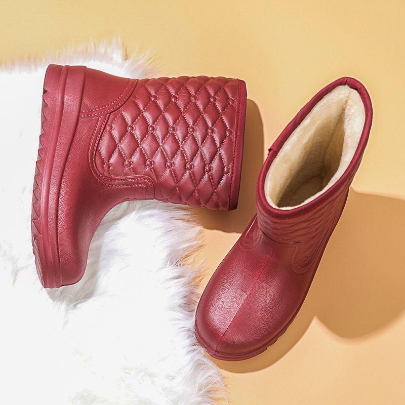 Botas de Neve de EVA Impermeáveis com Forro de Pelúcia: Novo Estilo, Espesso, Antiderrapante, Quente, Sapatos de Inverno