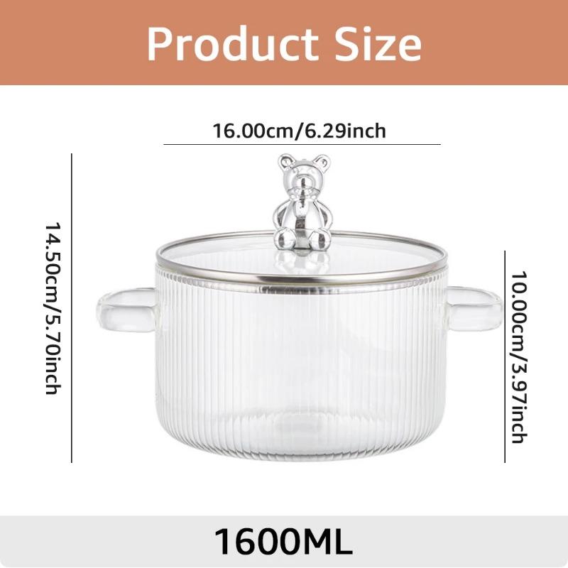 

Горячая Распродажа Стеклянная Кастрюля Прозрачная Кастрюля Для Готовки Суповая Кастрюля С Подогревом Двойные Ручки Стеклянная Кастрюля С Крышкой Кухонные Принадлежности Для Готовки