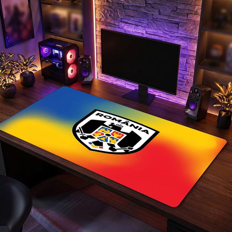 Romania Football Crest Mouse Pad, Extended Non Slip Rubber Desk Mat for Gaming Office Laptop Fan Gift