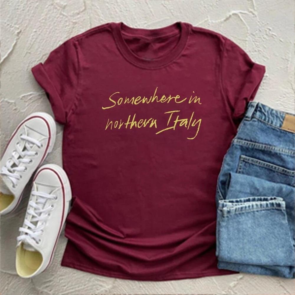 Gdzieś w Północnych Włoszech Koszulka Vintage Koszulka Filmowa Call Me By Your Name Merch Koszulka Ubrania Y2k Unisex Koszulki z Krótkim Rękawem