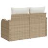 Garden Sofa with Cushions Beige 121 X 62 X 69 Cm Poly Rattan