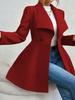European Autumn/Winter Slim Fit Mid-length Woolen Coat for Women - Elegant Lapel Style