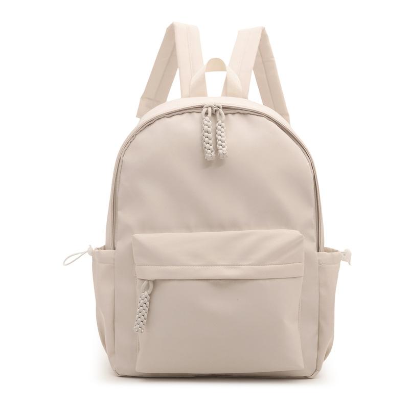 Schoolbag: Korean style niche, high-look, double backpack for women, Japanese sweet, fresh, solid color backpack, school bag for primary and middle