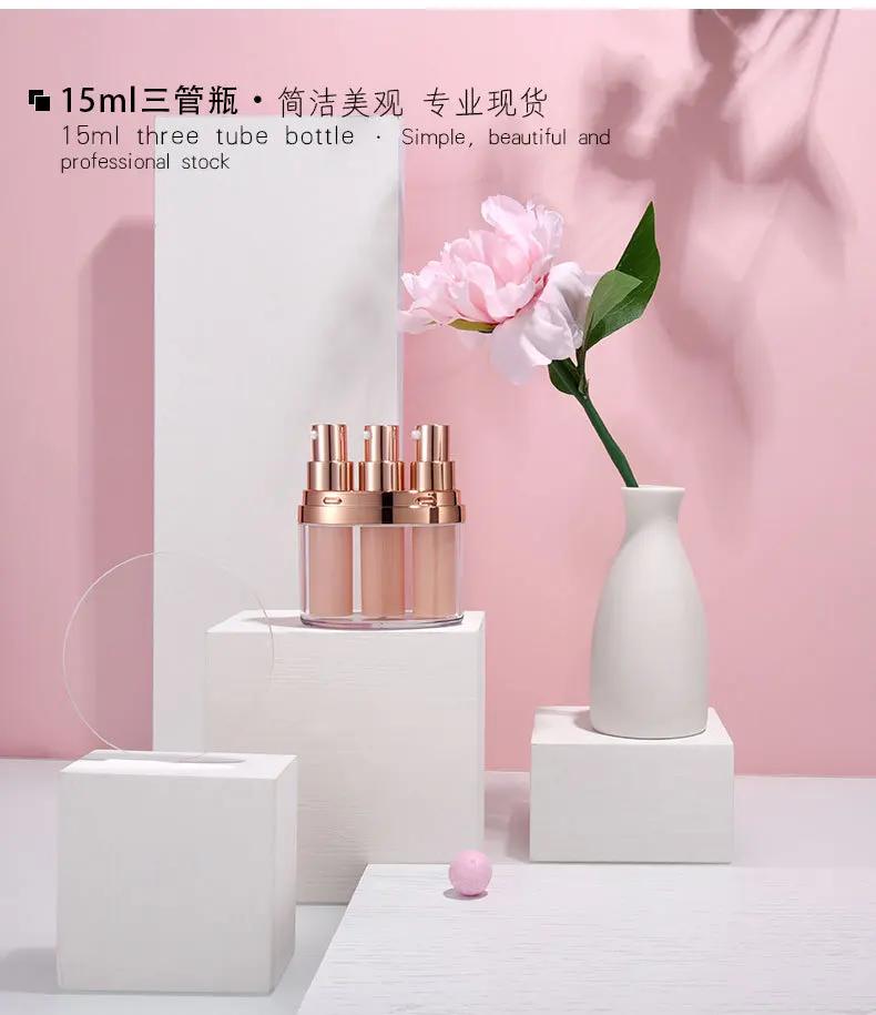 Skincare 15ml Acrylic Three-tube Lotion Bottle Morning and Evening Cream Eye Cream Portable Cosmetics Travel Dispenser Bottle