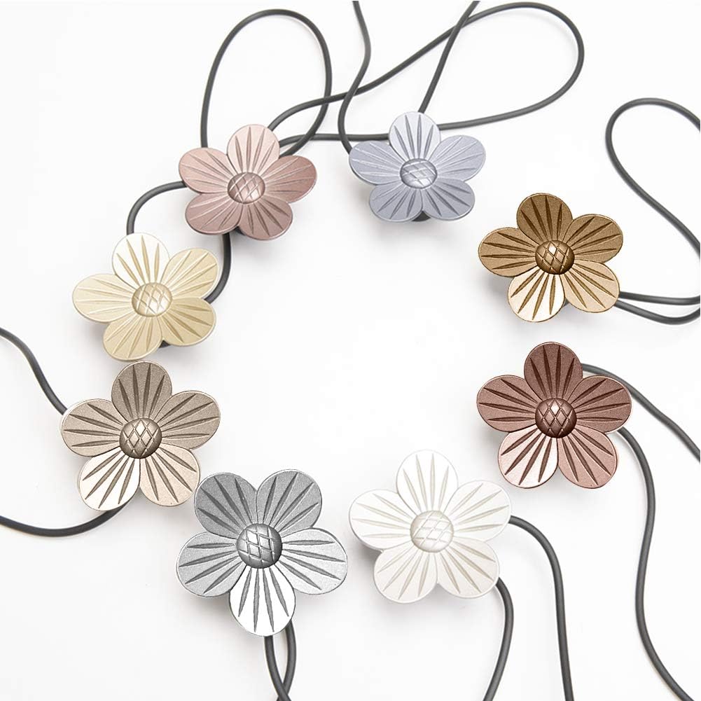 Магнитные подхваты для штор, 4 шт., цветочные подхваты из смолы в винтажном стиле, декоративные веревочные подхваты для штор, держатели для оконных штор для дома,