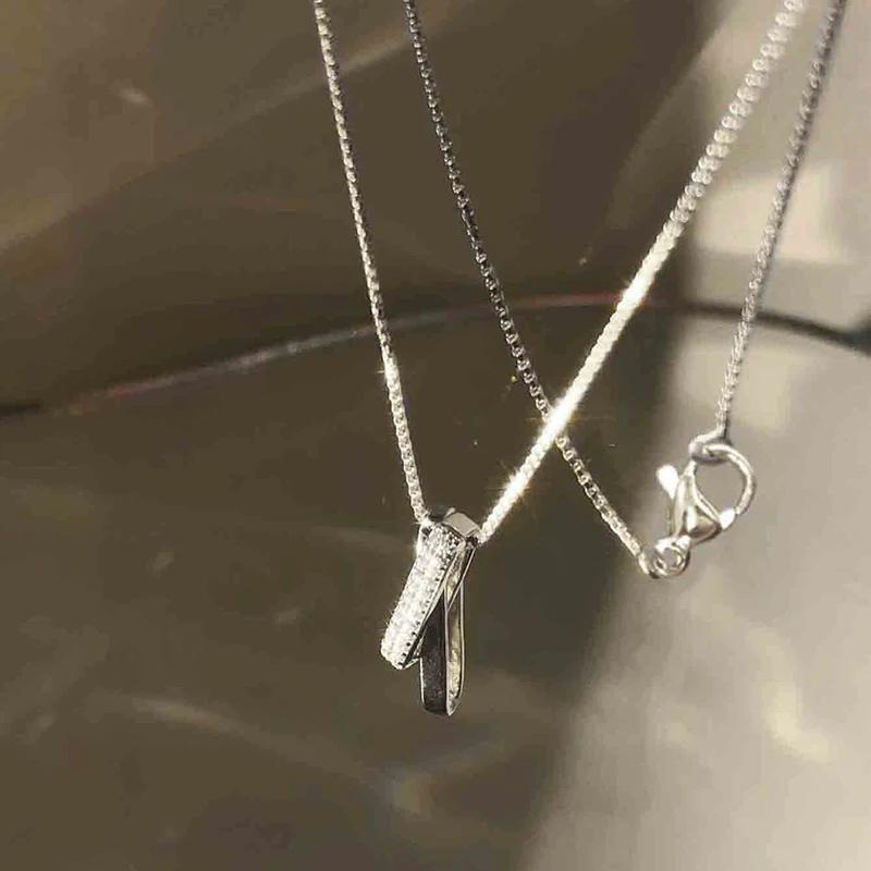 

CAOSHI Fashion Daily Wearable Pendant Necklace for Women Versatile Design Cubic Zirconia Two Color Available Lady Accessories 45cm