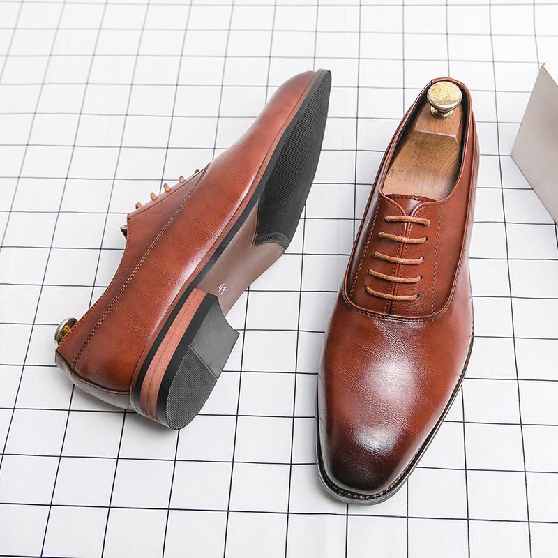 Fashion Luxury High Quality Men Shoes Fashion Casual Shoes Male Pointed Oxford Wedding Leather Dress Shoes Men Gentleman Office Shoes