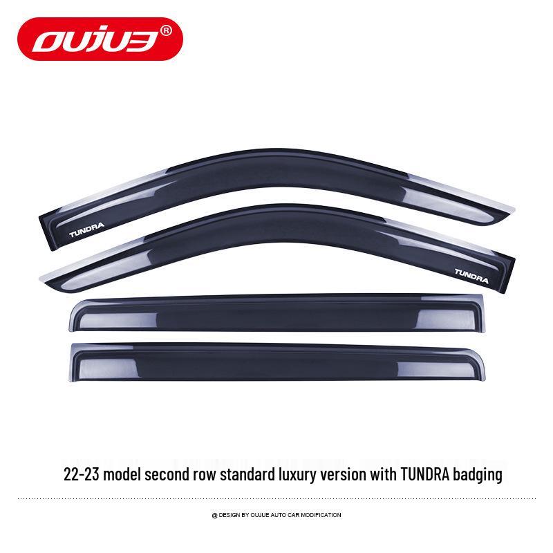 Toyota Tundra Off-road Sand & Gravel Deflector Rain Visor & Yellow Spotlight Decoration Accessory.