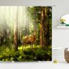 Natuur Bos Douchegordijn Waterdicht Badkamer Scherm Bomen Landschap Gordijnen Polyester Stof Huisdecoratie Badkamer Gordijnen