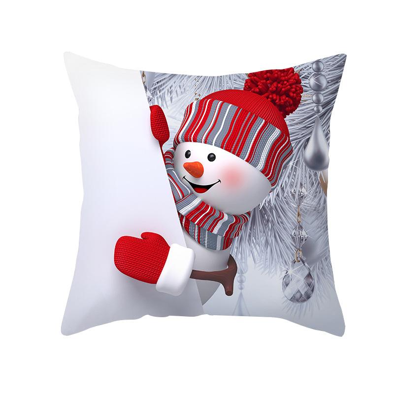 45X45CM Christmas Pillowcase Nordic Home Sofa Cushion Cover Cartoon Anime Printing Office Pillowcase for Home Santa Sofa Ornaments Cushion Cover