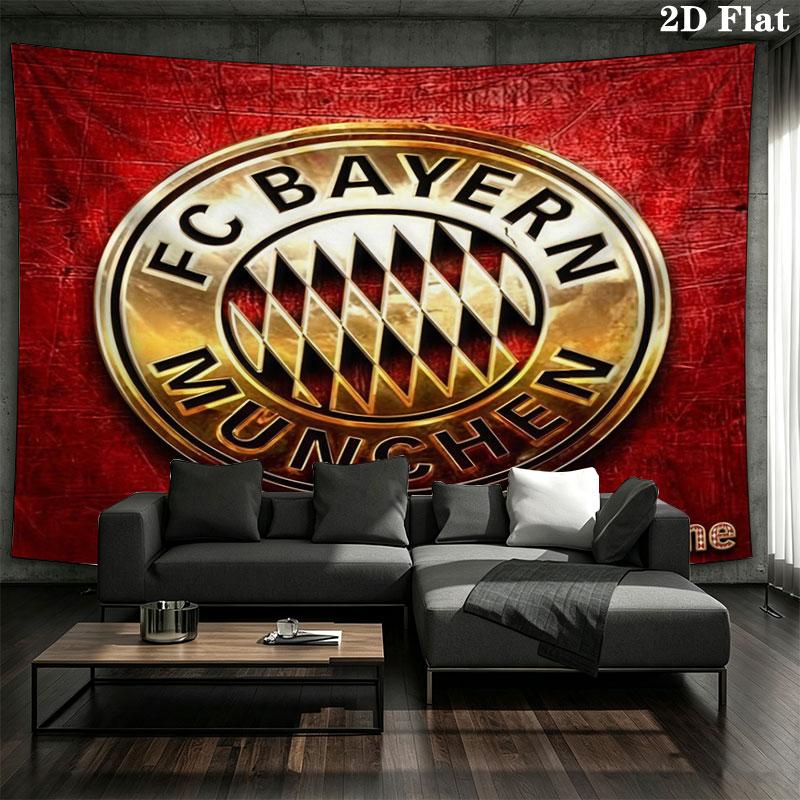 FC Bayern Munchen Custom Name Wall Tapestry Aesthetic Wall Hanging Printed Fabric Blanket Decorative Tapestries for Bedroom Living Room Home Decor
