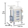ABS Multifunctional Anesthesia and Infusion Emergency Cart with Five Drawers