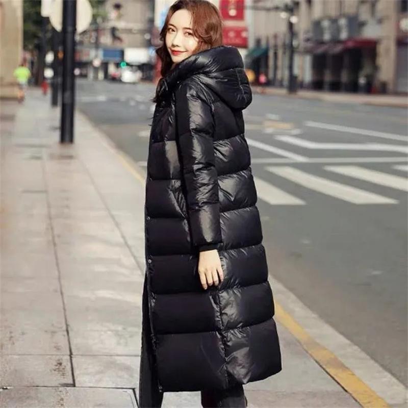 Long Jacket Winter Down Cotton Jacket Women's Clothing Long Parkas Slim Hooded Warm Winter Coats Female Black Overcoats
