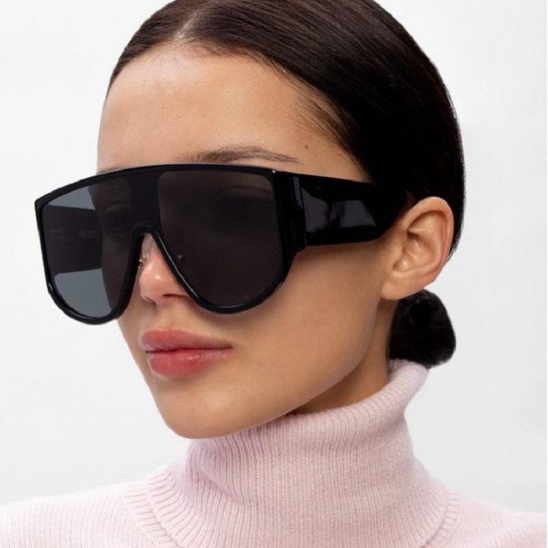 Shield Big Frame Oversized Sunglasses Women Beige Green Luxury Brand Large Men Sun Glasses Trendy Square Gradient Shades Uv400