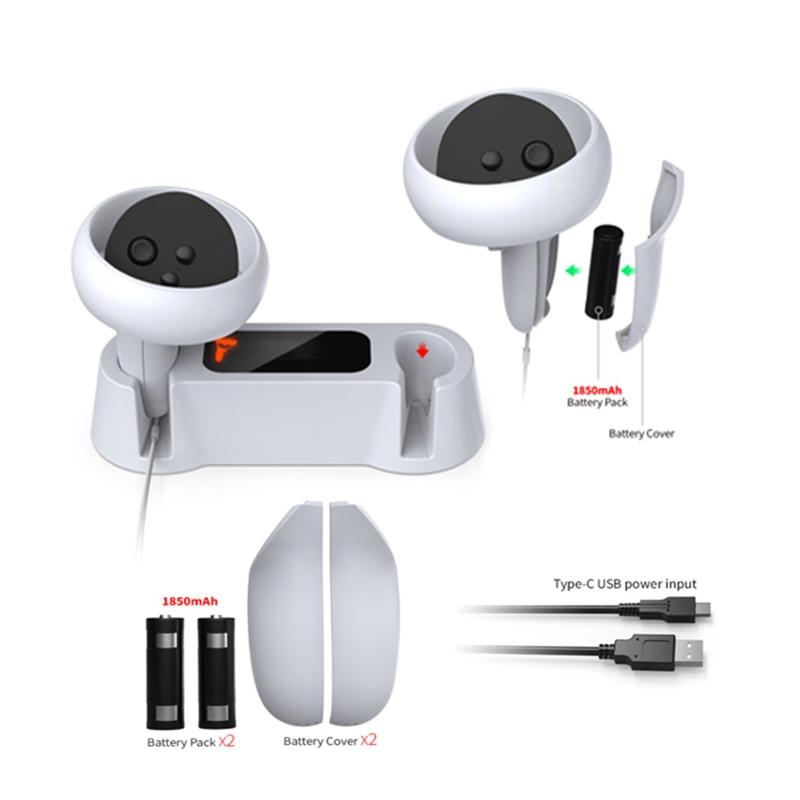 VR Gaming Schnellladebasis für 2 Magnetische Lade-Dockingstation Brille Magnetischer Griff Zubehör