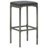 7 Piece Garden Bar Set with Cushions Poly Rattan Gray
