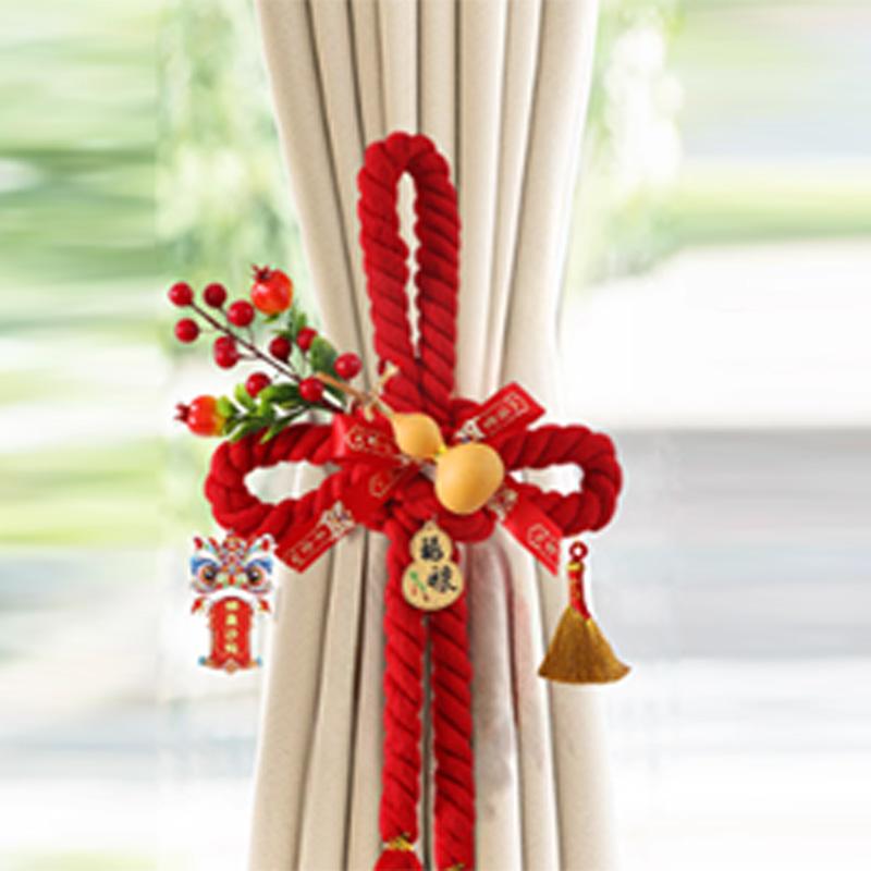 New Red Horse Pendant Auspicious Flower Pendant Living Room Porch Decoration Happy New Year Home Decoration Ornaments