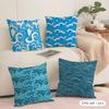 Ocean Waves Cushion Cover Soft Short Plush Pillow Cover Smooth Cozy Texture Aesthetic Cushion Case Home Decor