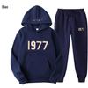 ESSENTIALS 1977 Trendy Fleece Hoodie Set - Unisex Loose Fit Sweatshirt