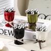 Bouquet Shape Dessert Forks with Storage Jar Creative Fruit Receipt Jar  Tableware Organizer