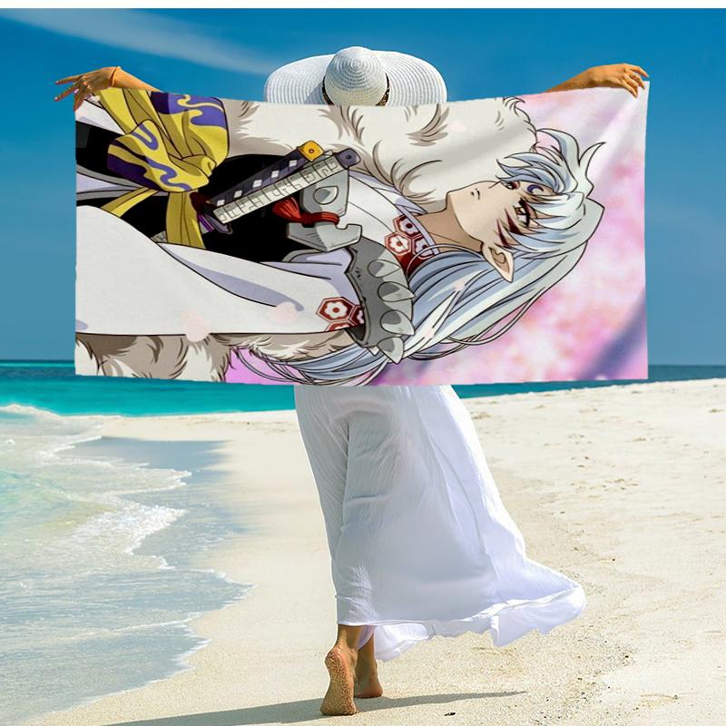 Anime Sessho-maru Beach Towel, Super Soft Microfiber, Gift for Her/Him, Birthday, for Pool, Beach, Travel, Home Decor Fan gifts