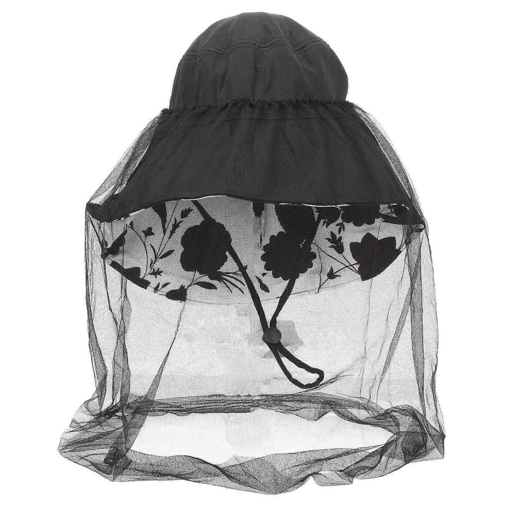 Outdoor Hat Breathable Mesh Hat Round Top Women Sun Hat Polyester Gauze Air Permeability 1Set