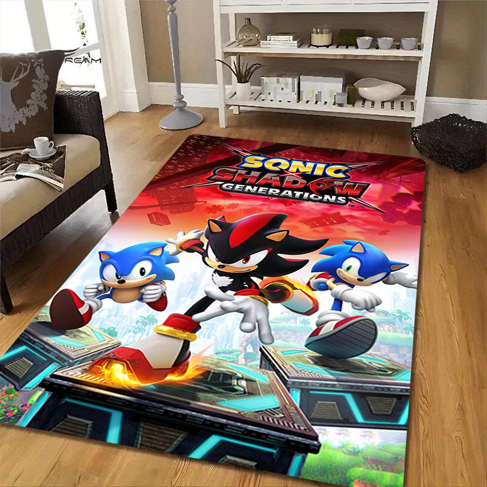 Sonic The Hedgehog Comic Art Print Decoration,Carpet,Living Room,Bedroom, Non-slip,Square rug