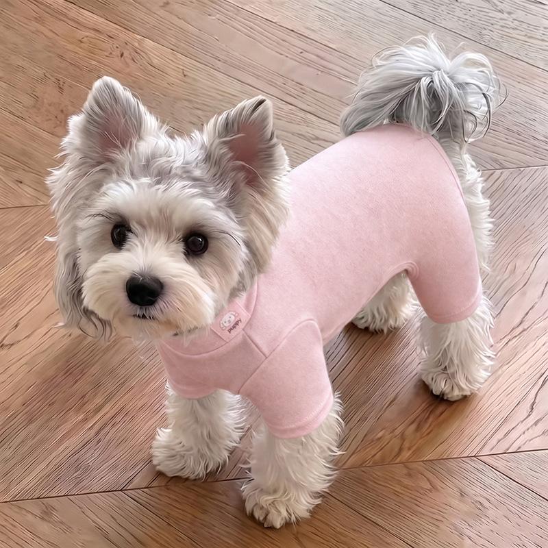 Dog German velvet warm four-legged clothes autumn and winter than bear teddy small dog cat pet bottoming shirt loungewear
