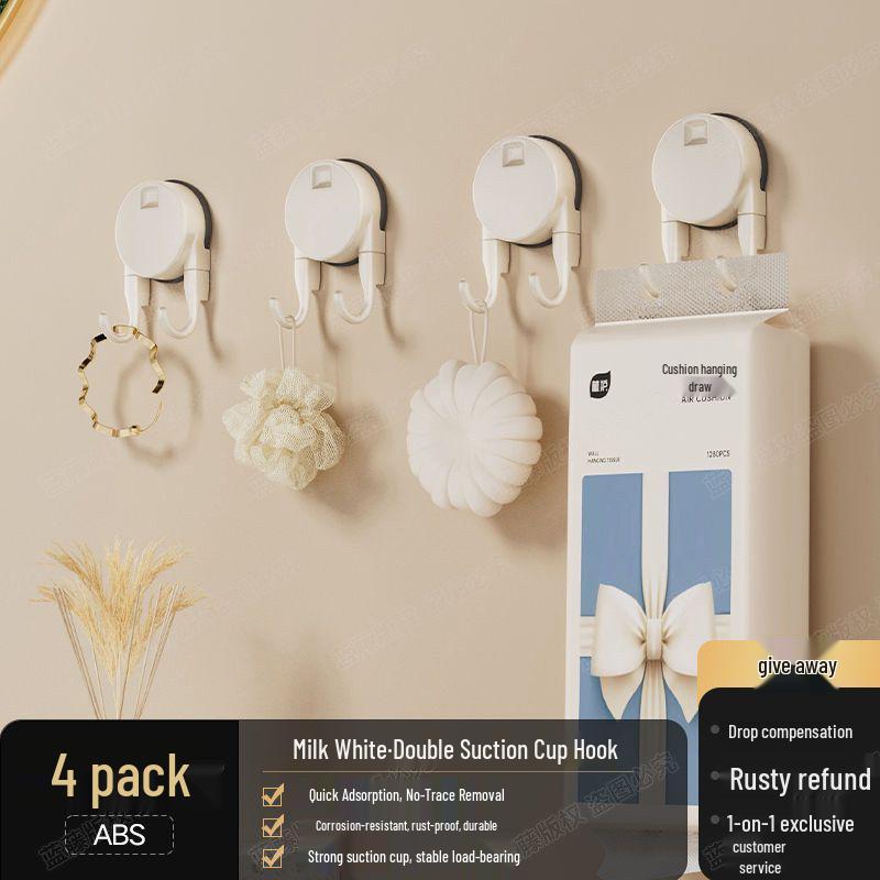 Removable Strong Suction Cup Hook for Coats, Hats, Towels, and More - No-Drill Adhesive for Bathroom or Door.