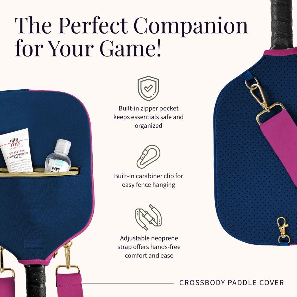Water Resistant Pickleball Crossbody Bag Neoprene Paddle Protective Case  Tennis Court
