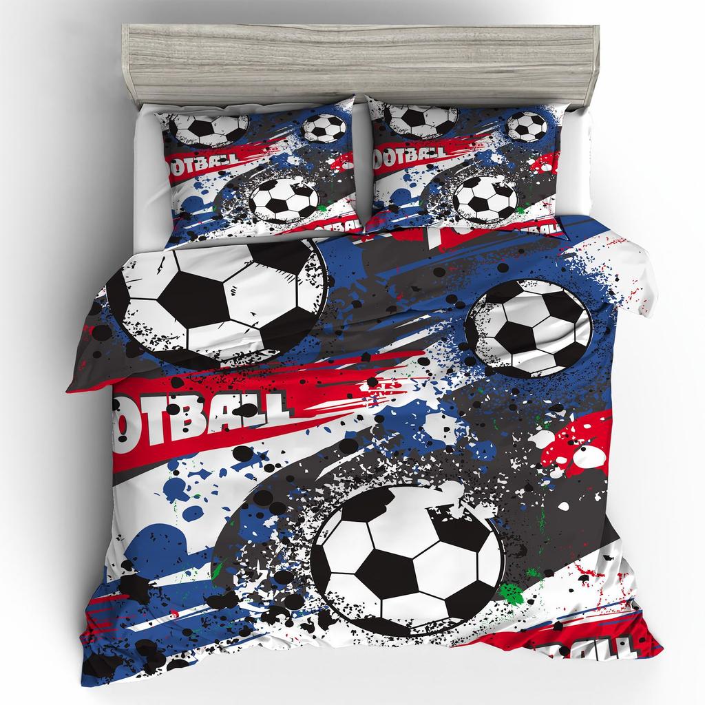 Football Basketball Sports Quilt Cover Bedding Digital Printing Home Textiles Three-Piece Set