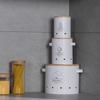 Carbon Steel Potato Onion Garlic Storage Jar with Lid Cylindrical Garlic Storage Bin White Ventilation Holes