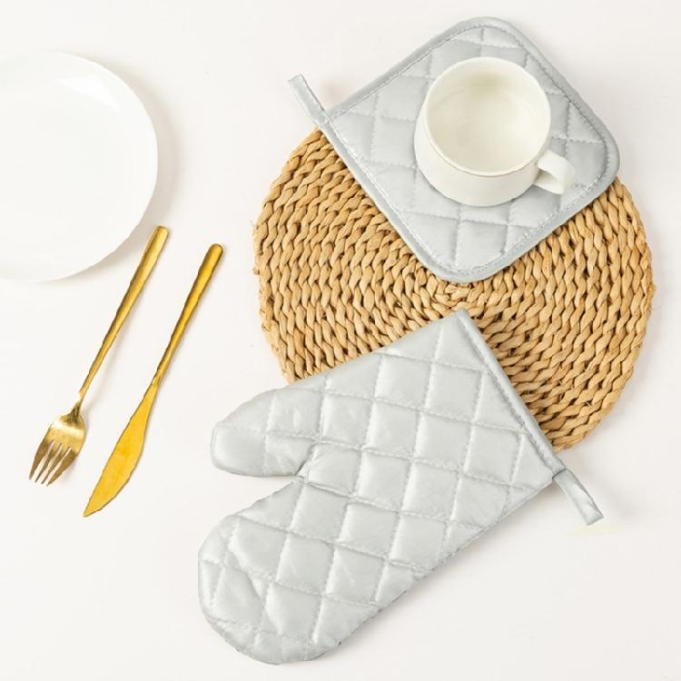 High Temperatures Resistant Kitchen Gloves And Pad Microwave Safe Pot Holder Polyester Grilling Baking Accessories