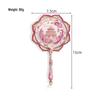Lotus Handle Makeup Mirror with Temple of Heaven Pearl Pendant - Portable Cultural Style Mirror