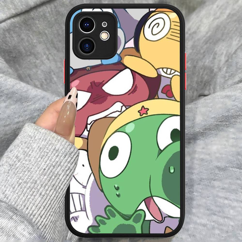 

Keroro Frog Cool Gunsou Sergeant For IPhone 11 12 13 14 15 16 Pro Max Plus Matte Translucent Phone Cover iphone 12 pro