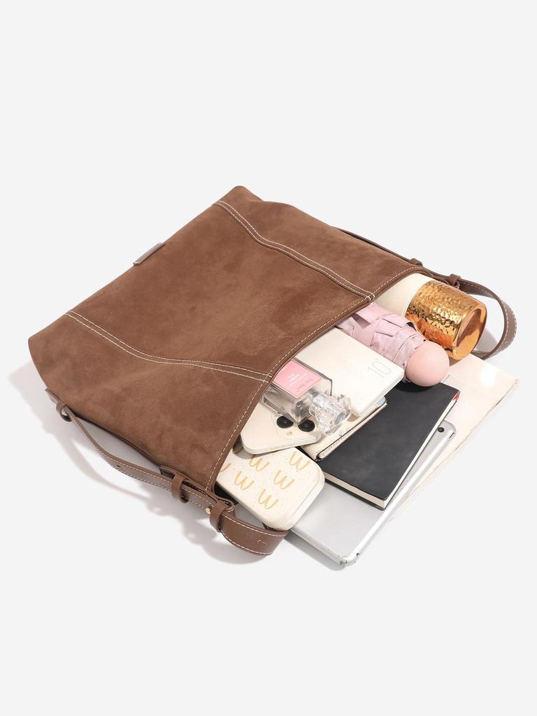 2025 Relaxed Retro Suede Hobo Tote - Large Capacity Crossbody Bag