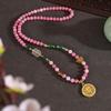 Chinese Style Pearl Necklace Hanfu Accessory Zinc Alloy Hollow Carved Pendant Long Chain Necklace