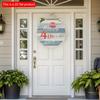 2D Flat 20*20cm1pc Happy 4th of July USA Flag Hat Pattern Independence Day Theme Wooden Door Pendant, Blue Retro Style Good Quality Layout Decoration