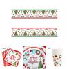 Festive Merry Christmas Santa Claus Themed Party Supplies Set