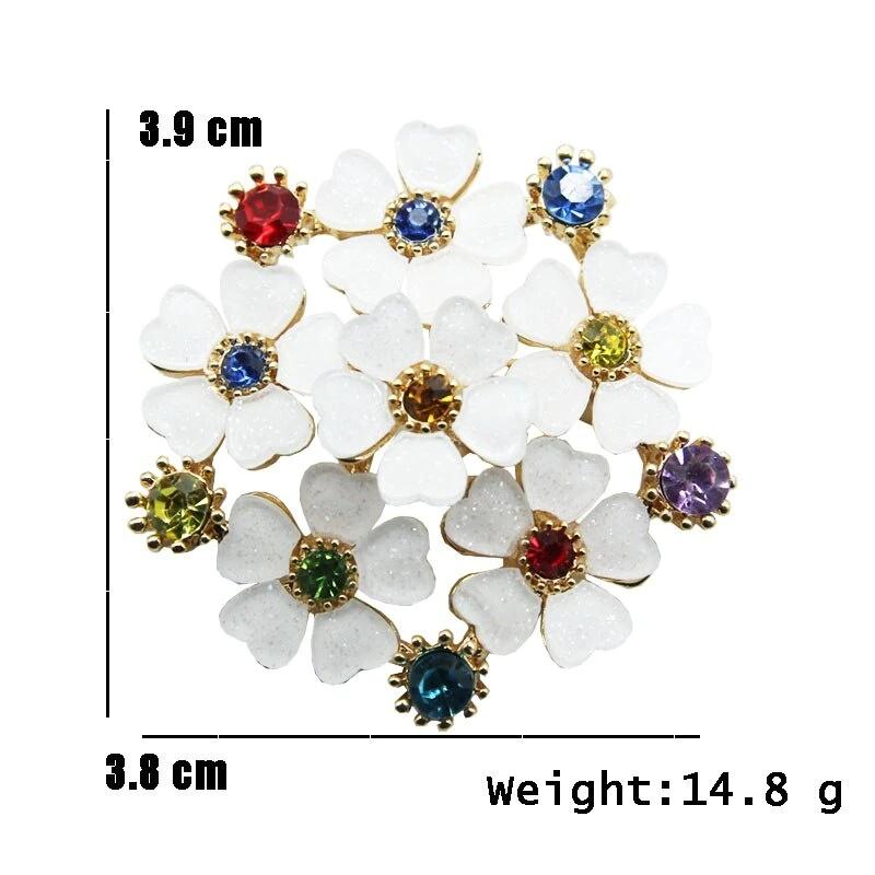 Creative Retro Enamel 3 Colors Plum Brooches Pin Alloy Dripping Oil Collar Flower Brooch Woman Mothers Day Gift