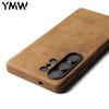 Custodia YMW Retro in Vera Pelle per Samsung Galaxy S26 S25 Ultra Lusso Business Custodie per Telefono in Pelle di Pecora