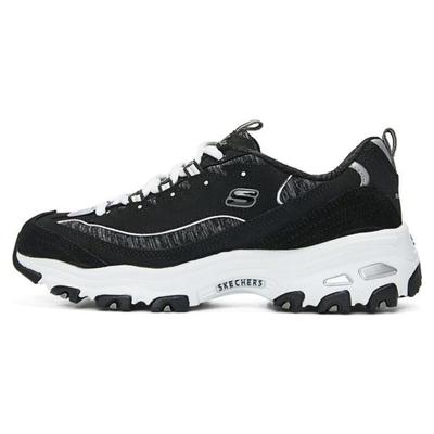 DLites Casual Comfortable Low-Top Dad Shoes Women Sneakers Black White 11936-BKW